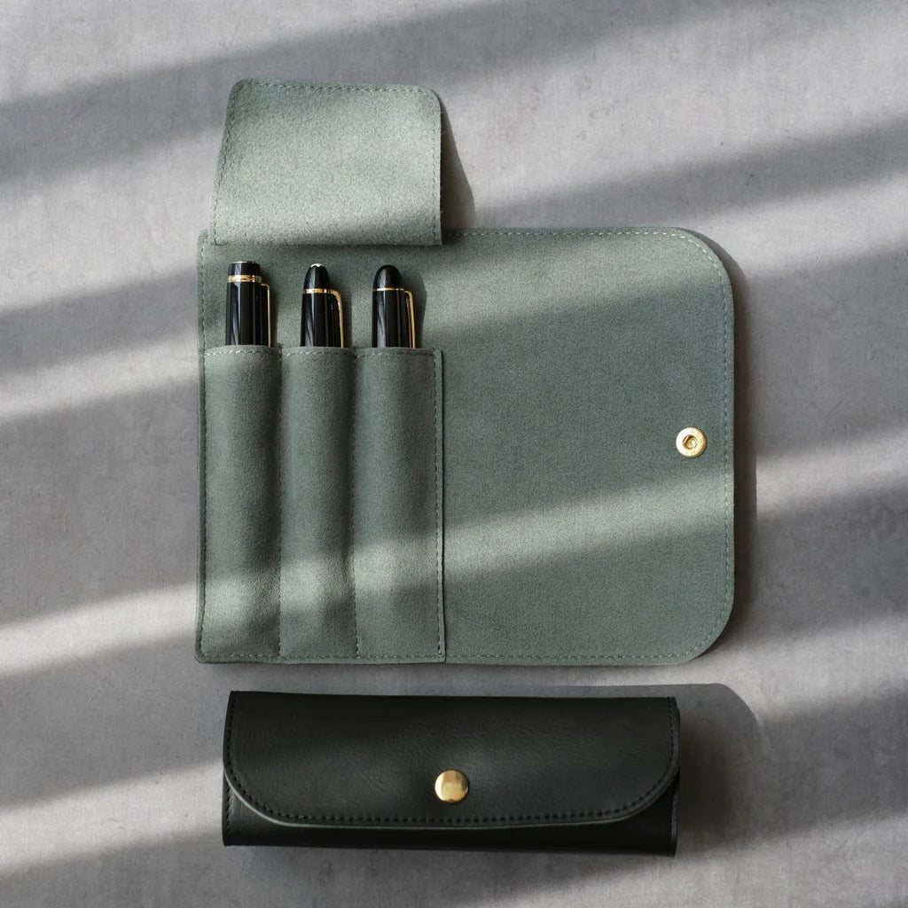 3-Slot Roll Pen Case (Tochigi Leather)
