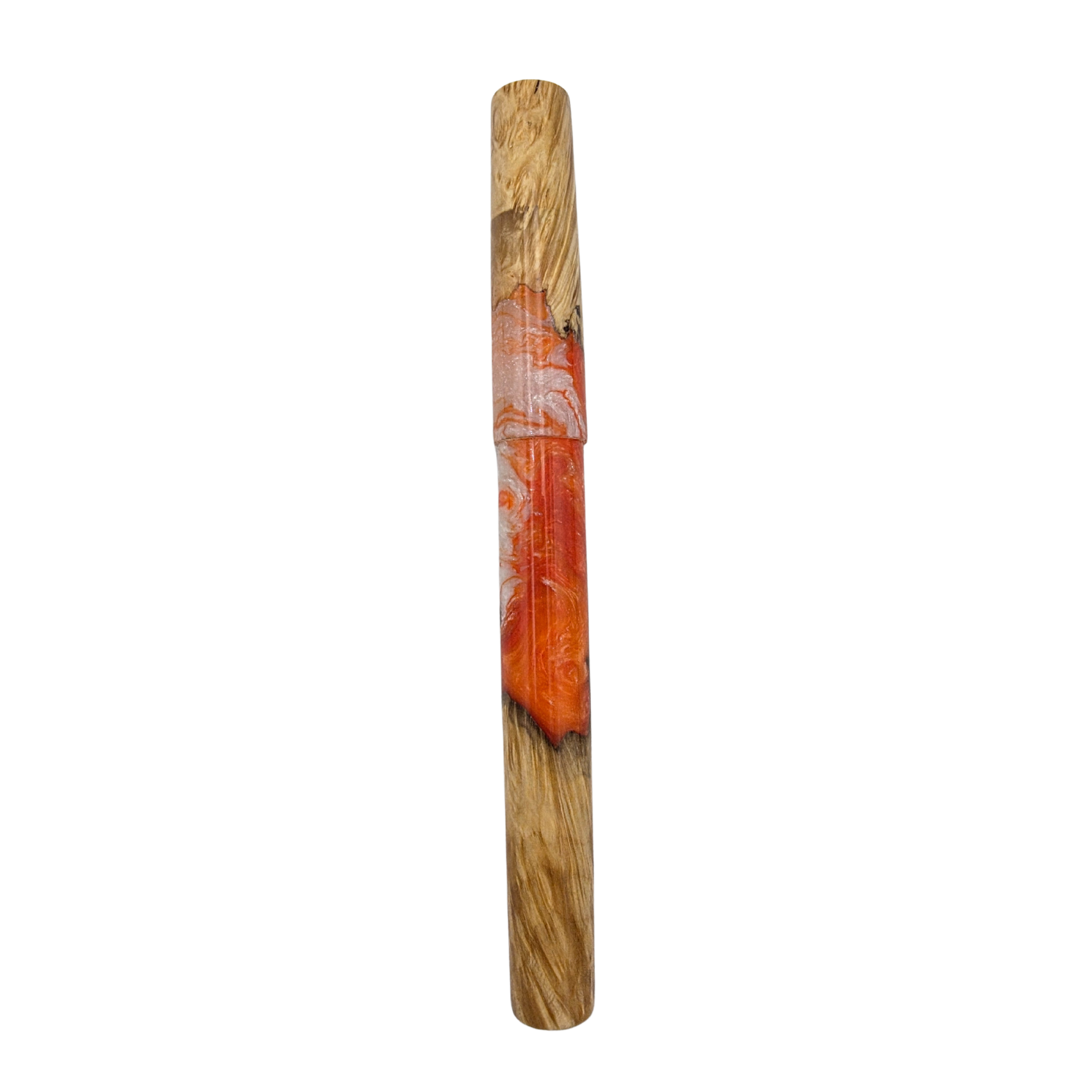 Orange/White in Box Elder Burl Wood