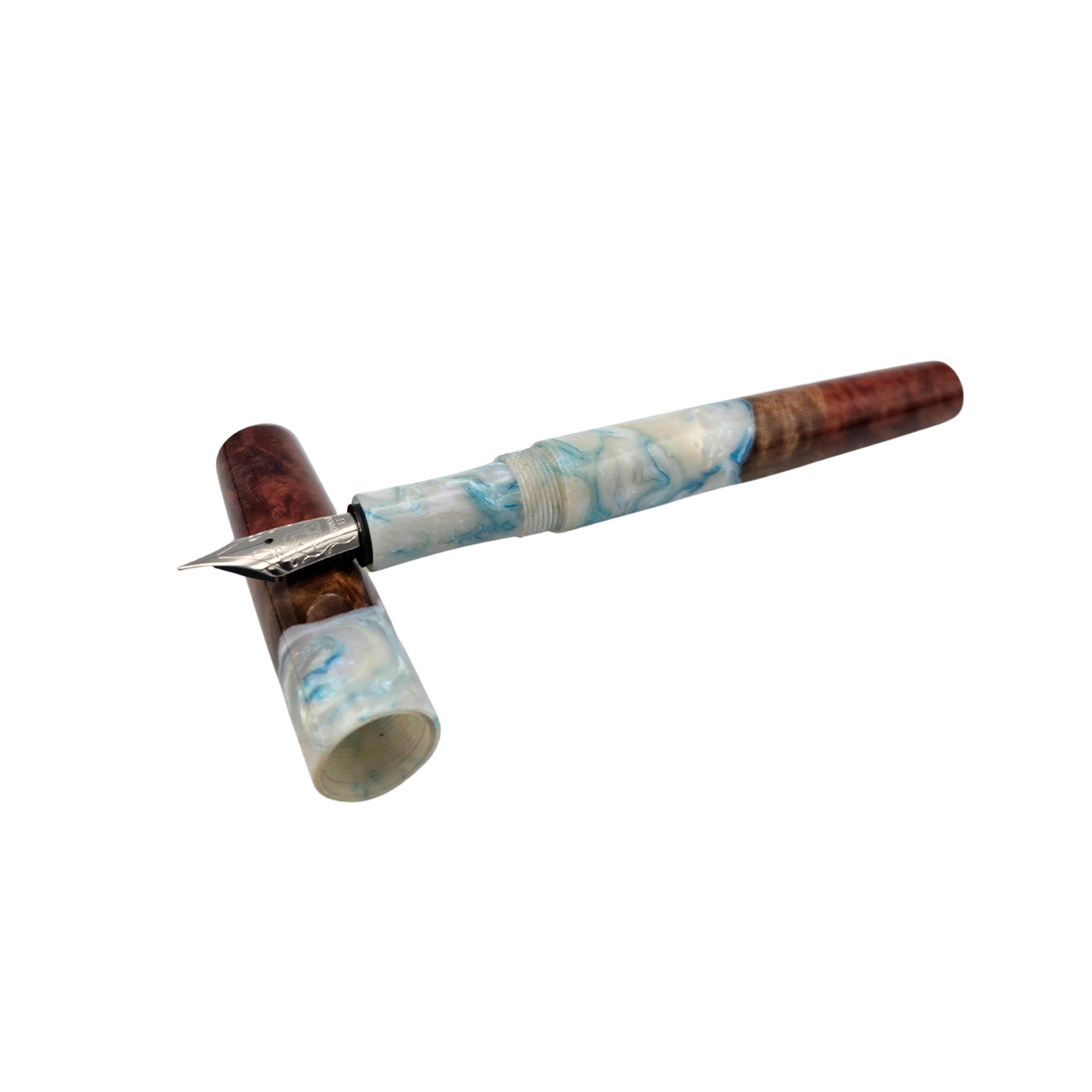 Blue/White Elm Burr Wood