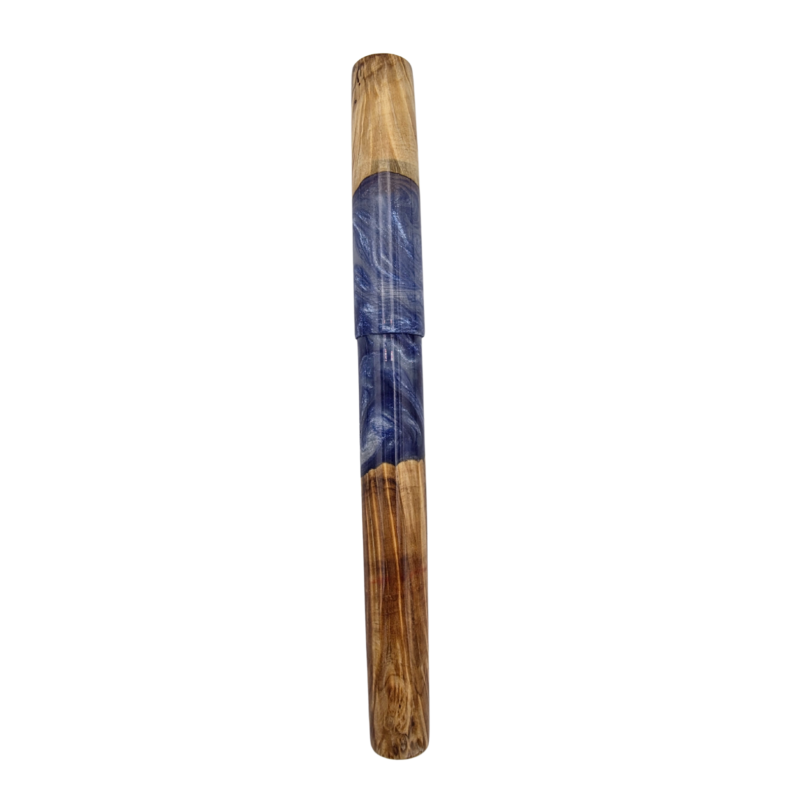 Blue White Flame Box Elder Burl Wood V1
