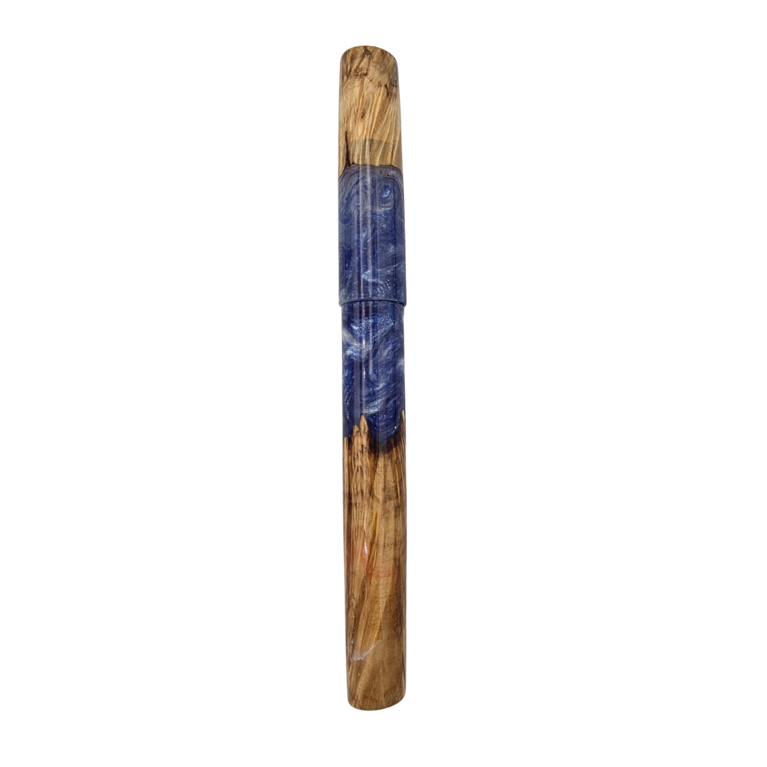 Blue White Flame Box Elder Burl Wood V2
