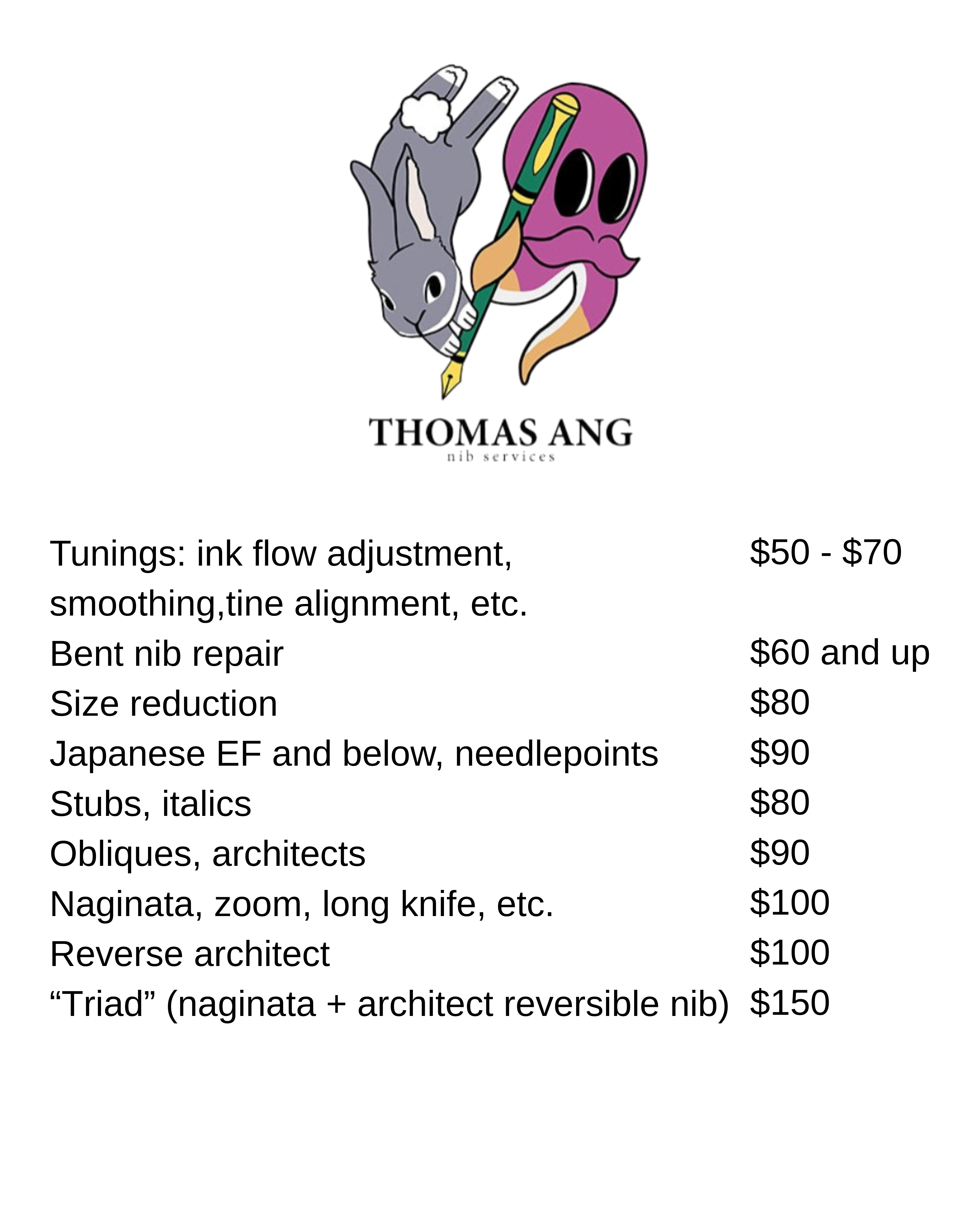 Thomas Ang Nib Grinding Service (4th September)