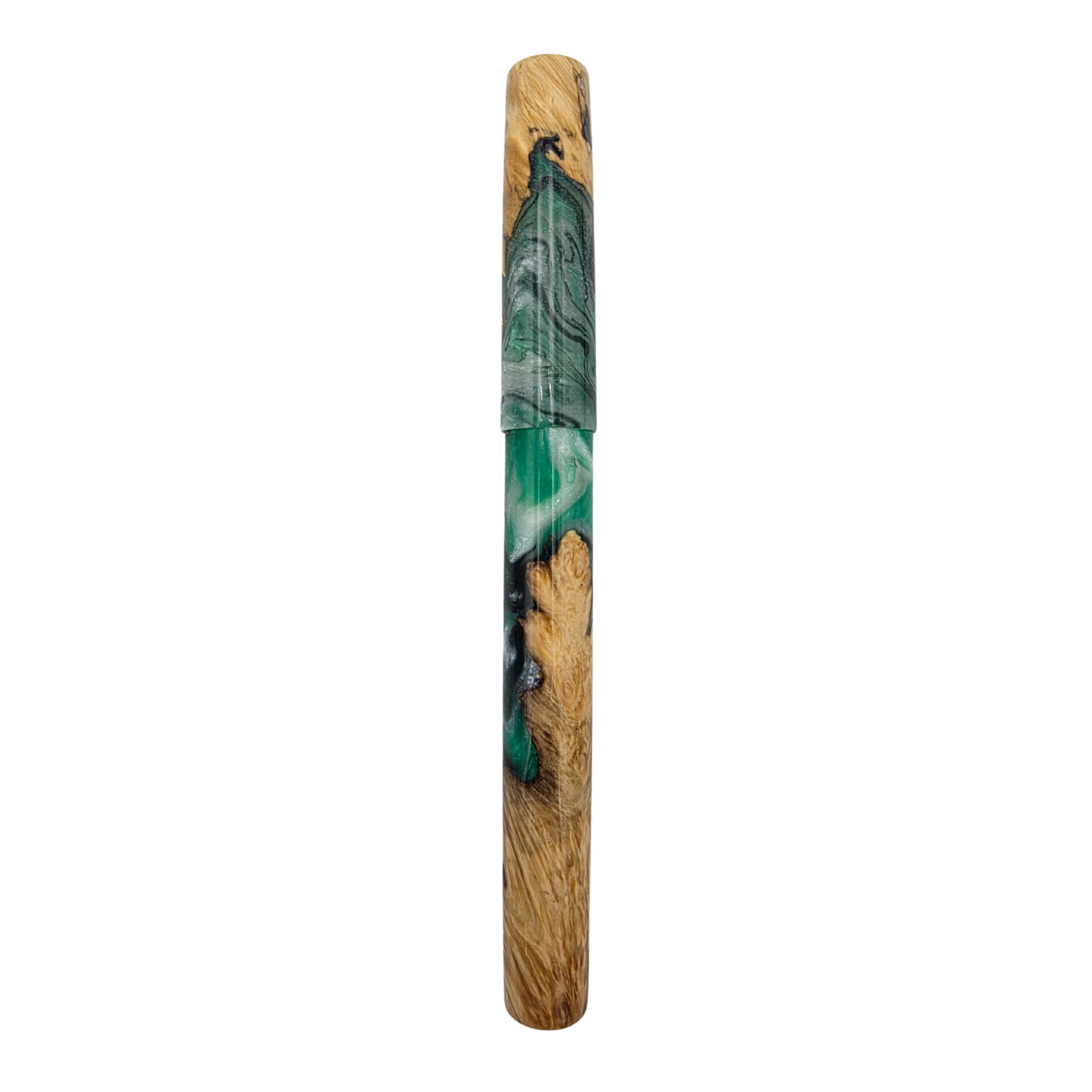 Green/White in Box Elder Burl Wood