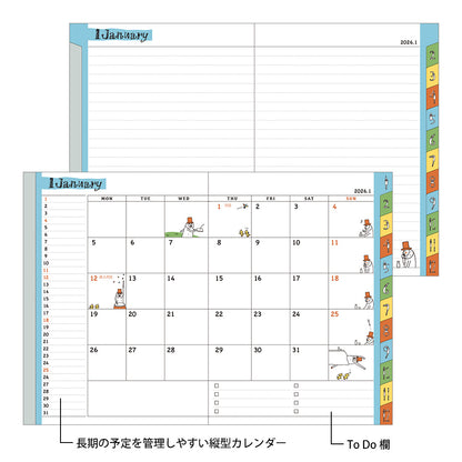 Pocket Diary A6 Monthly Ojisan 2026