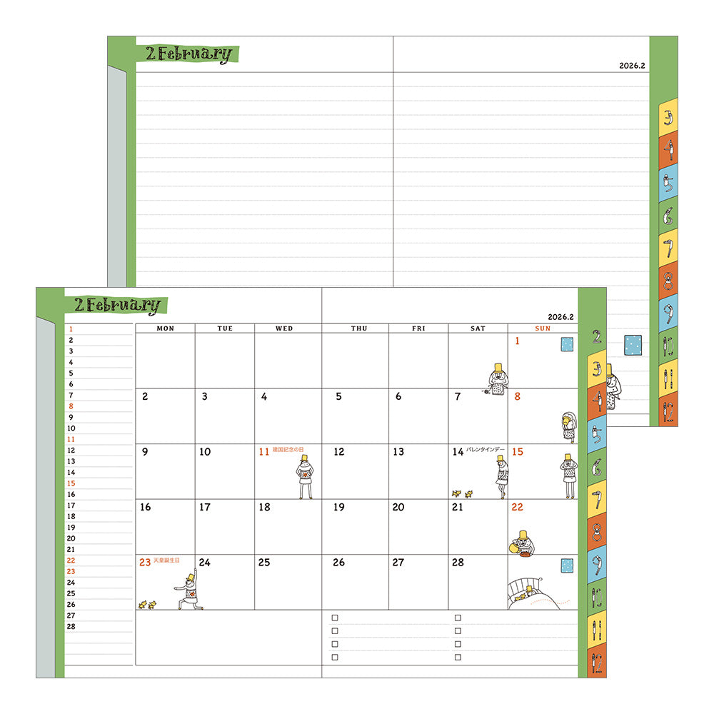 Pocket Diary A6 Monthly Ojisan 2026