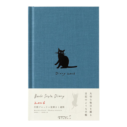 Book Style Diary B6 Variant Cat Navy 2026