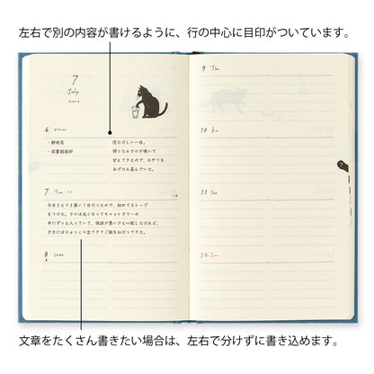 Book Style Diary B6 Variant Cat Navy 2026