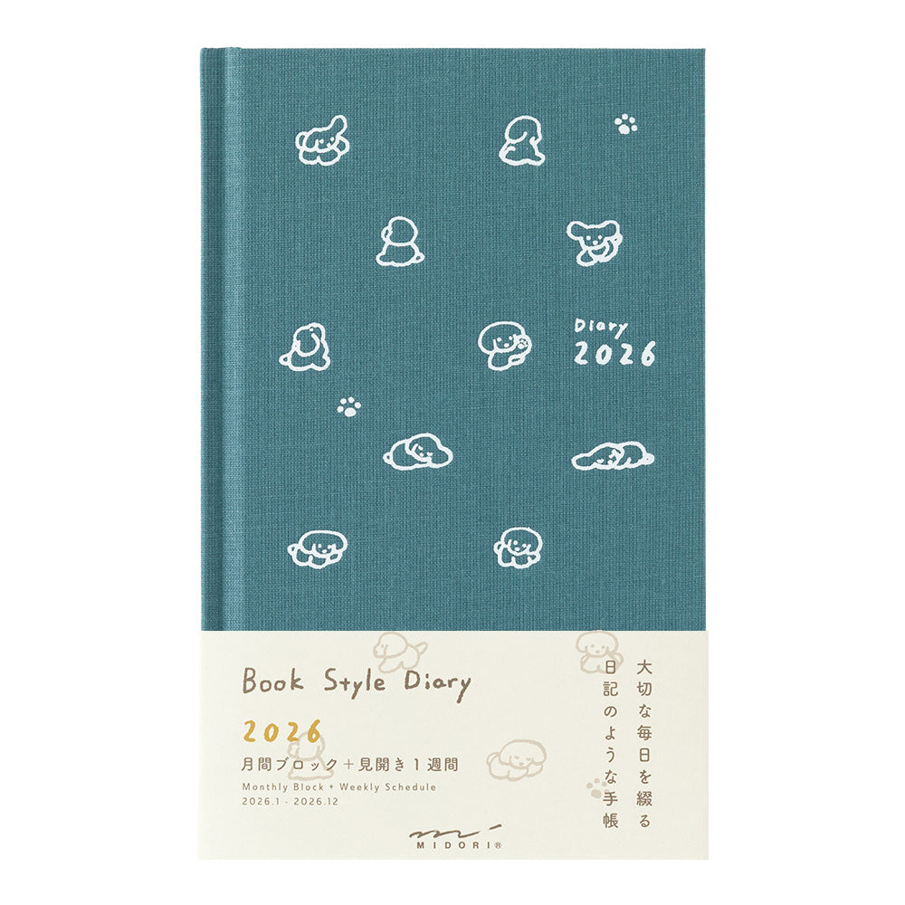 Book Style Diary B6 Variant Dog Blue Green 2026