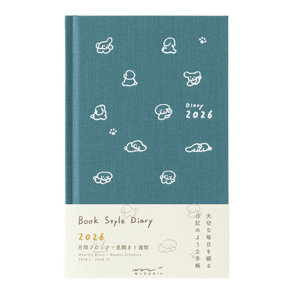 Book Style Diary B6 Variant Dog Blue Green 2026