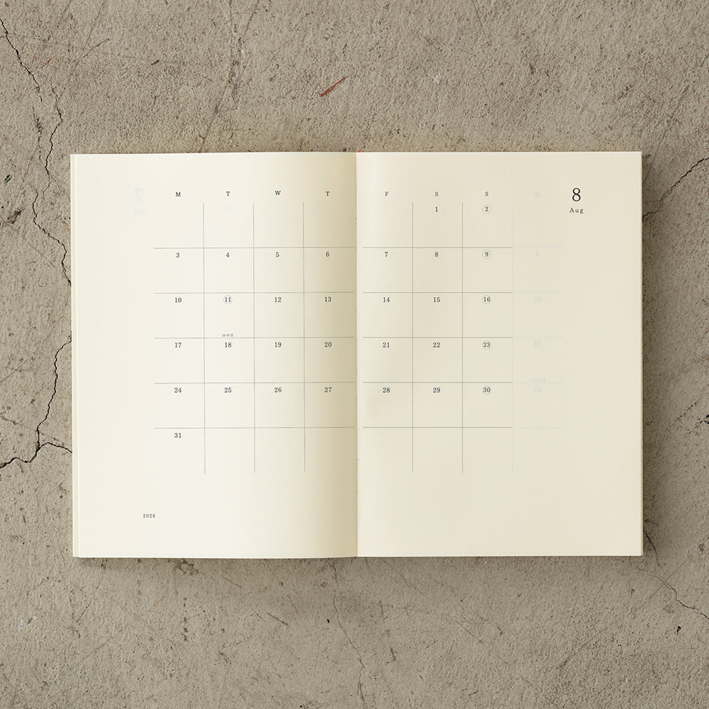 Notebook Diary A5 Thin 2026
