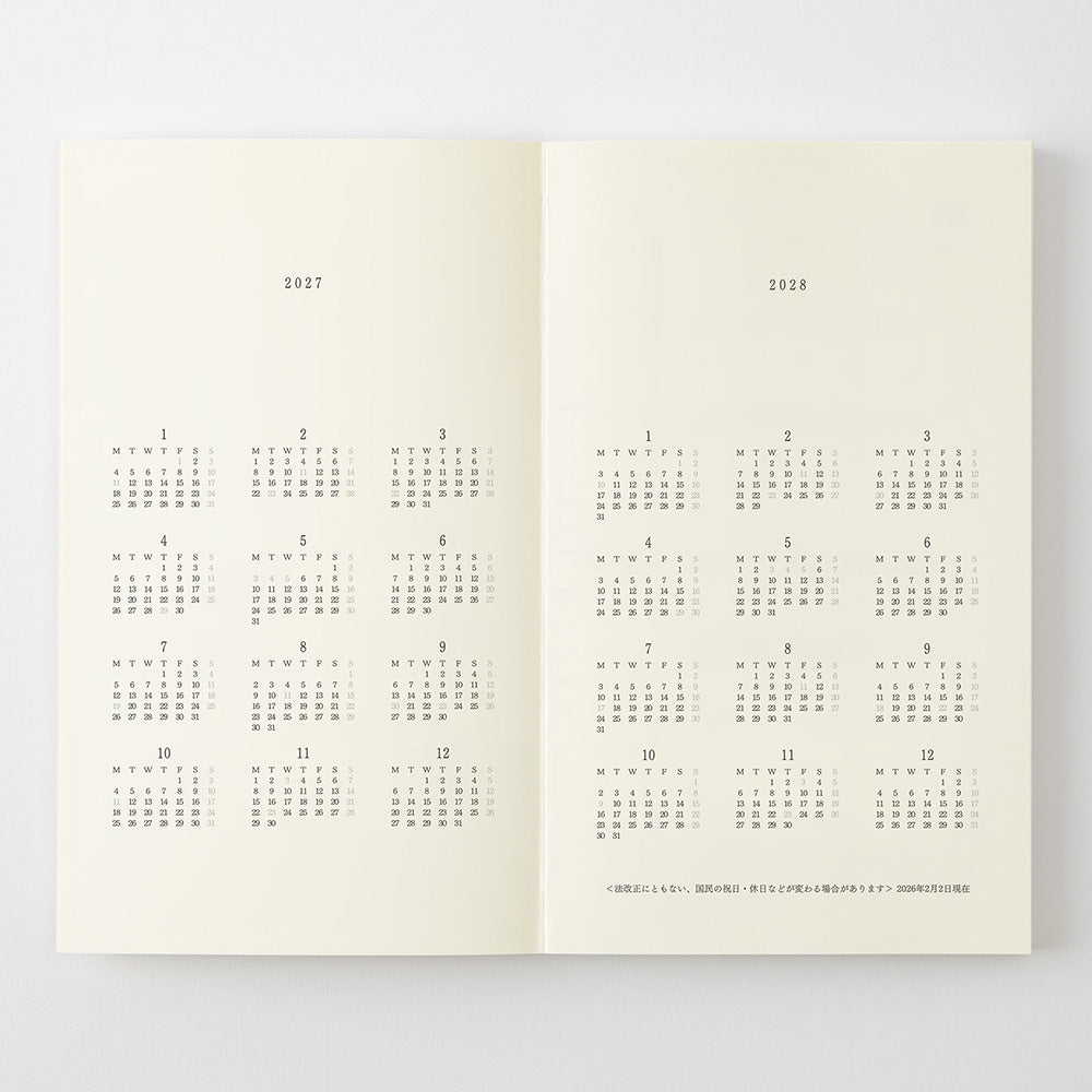 Notebook Diary B6 Slim 2027