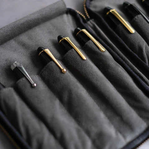 10-Slot Zip Pen Case (Tochigi Leather)