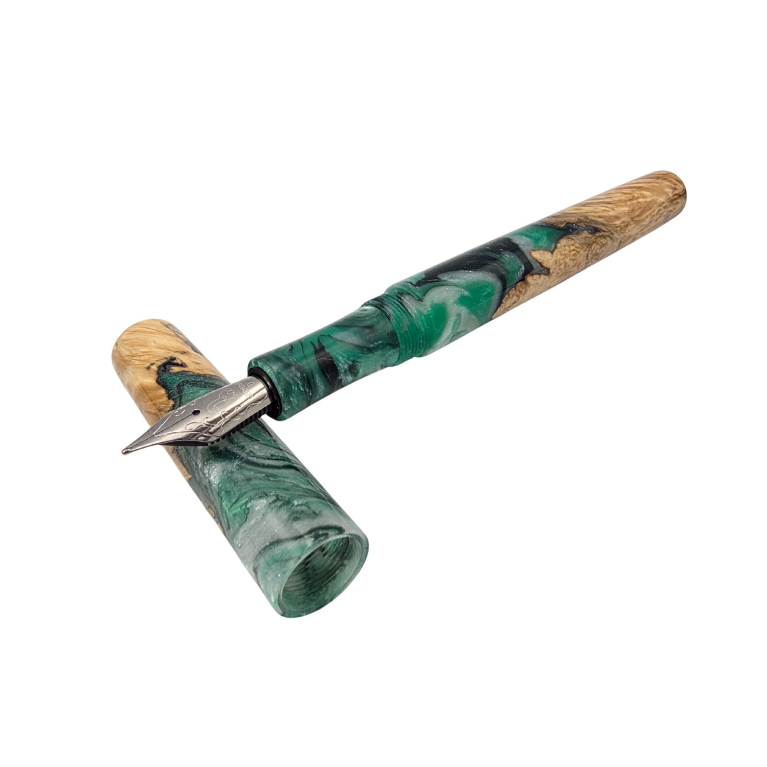 Green/White in Box Elder Burl Wood