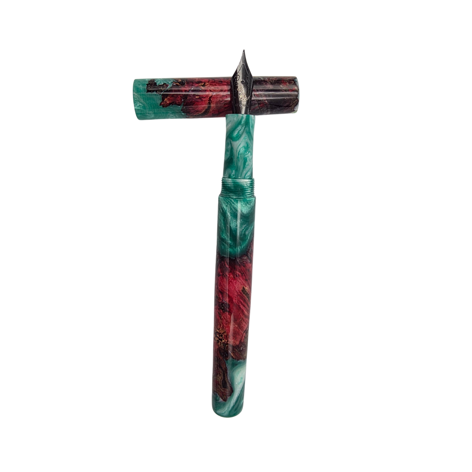 Red/Green Dyed Box Elder Burl Wood