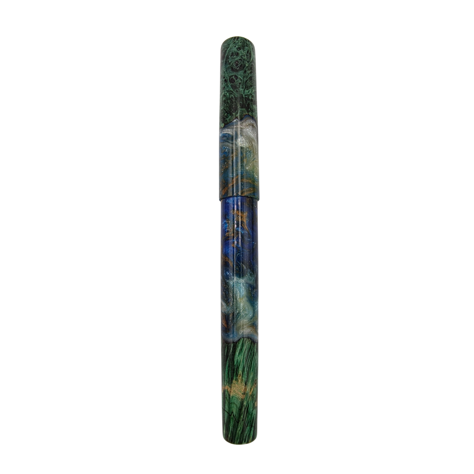 Green/Blue Dyed Box Elder Burl Wood