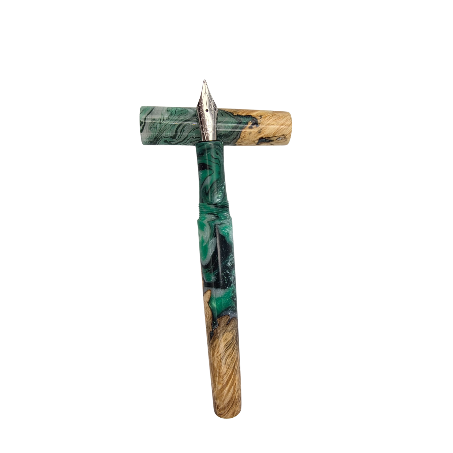Green/White in Box Elder Burl Wood