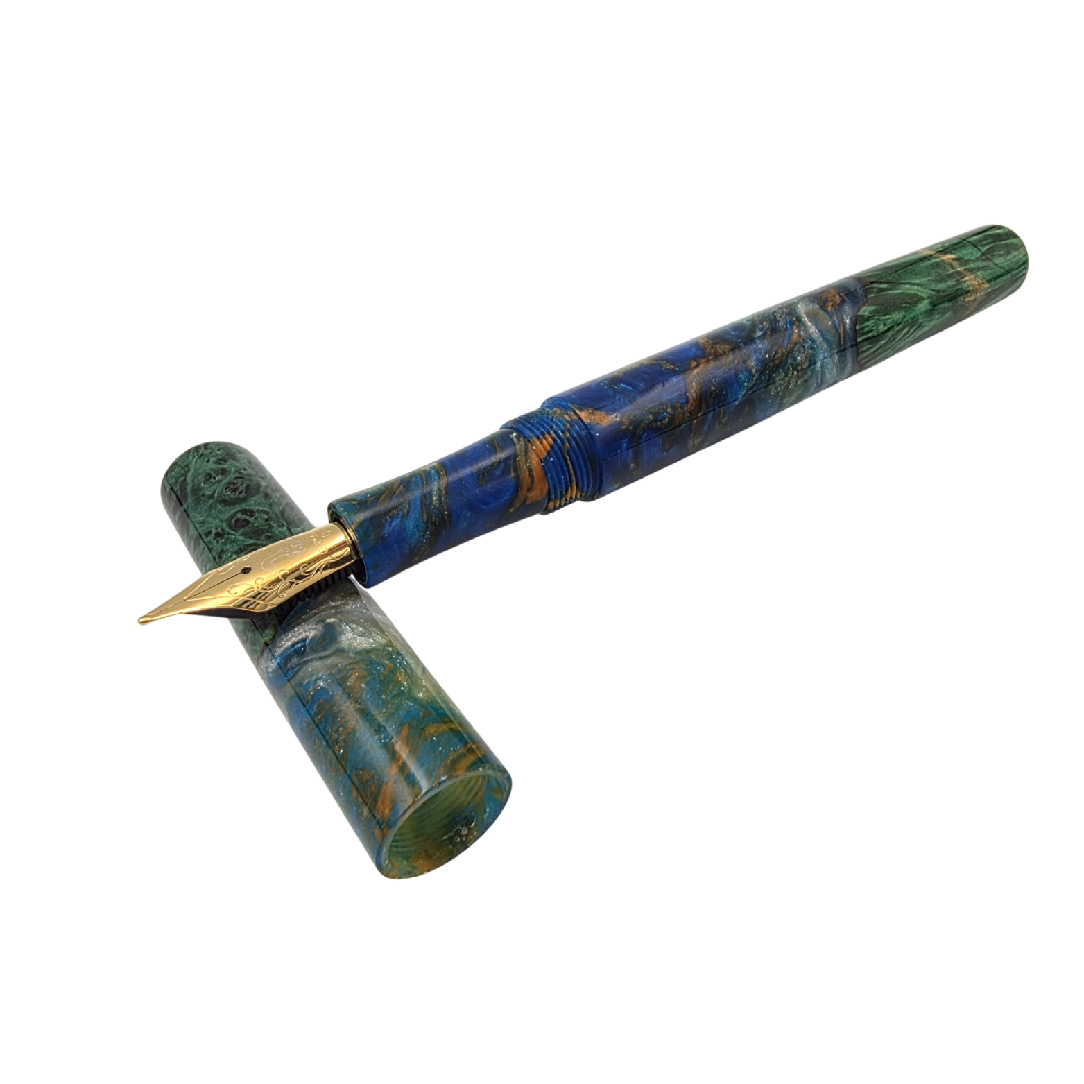 Green/Blue Dyed Box Elder Burl Wood