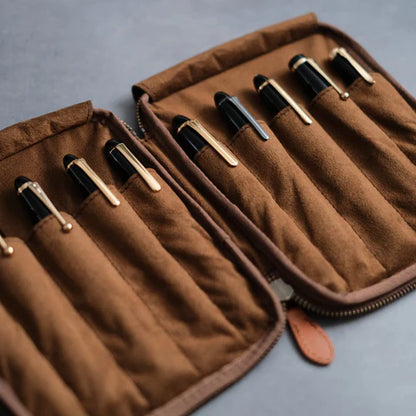 10-Slot Zip Pen Case (Tochigi Leather)