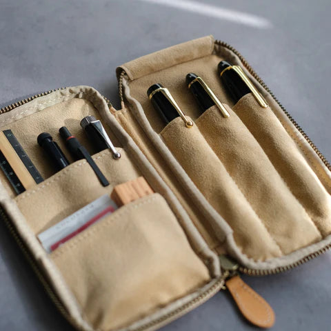 3-Slot Zip Pen Case (Pebble Nume)