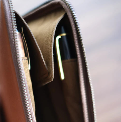 10-Slot Zip Pen Case (Tochigi Leather)
