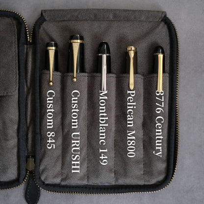 10-Slot Zip Pen Case (Tochigi Leather)