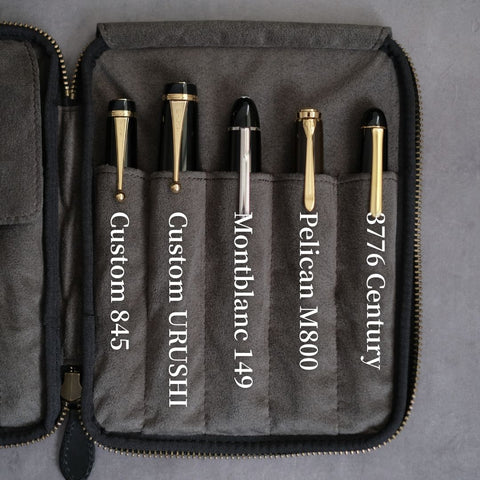 10-Slot Zip Pen Case (Tochigi Leather)