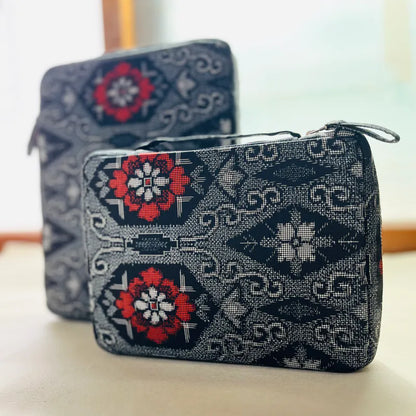 Kimono Fabric Zippered 5 Slots Pen Case for Larger Pens