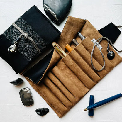 Dragon Bone Stone Pen Roll Case 8 Slot