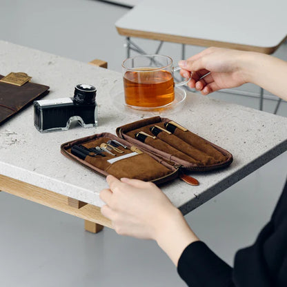 3-Slot Zip Pen Case (Pebble Nume)