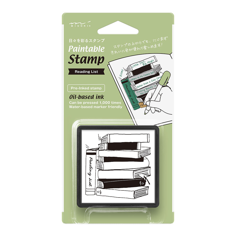 Paintable stamp Pre-inked Reading List