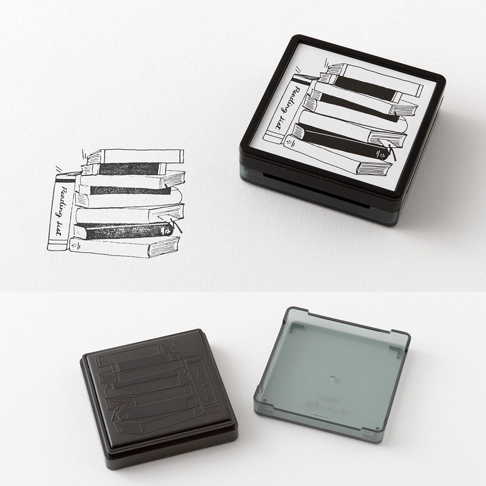 Paintable stamp Pre-inked Reading List