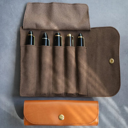 5-Slot Roll Pen Case (Tochigi Leather)