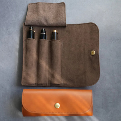3-Slot Roll Pen Case (Tochigi Leather)
