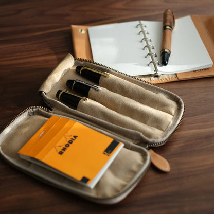 3-Slot Zip Pen Case (Pebble Nume)