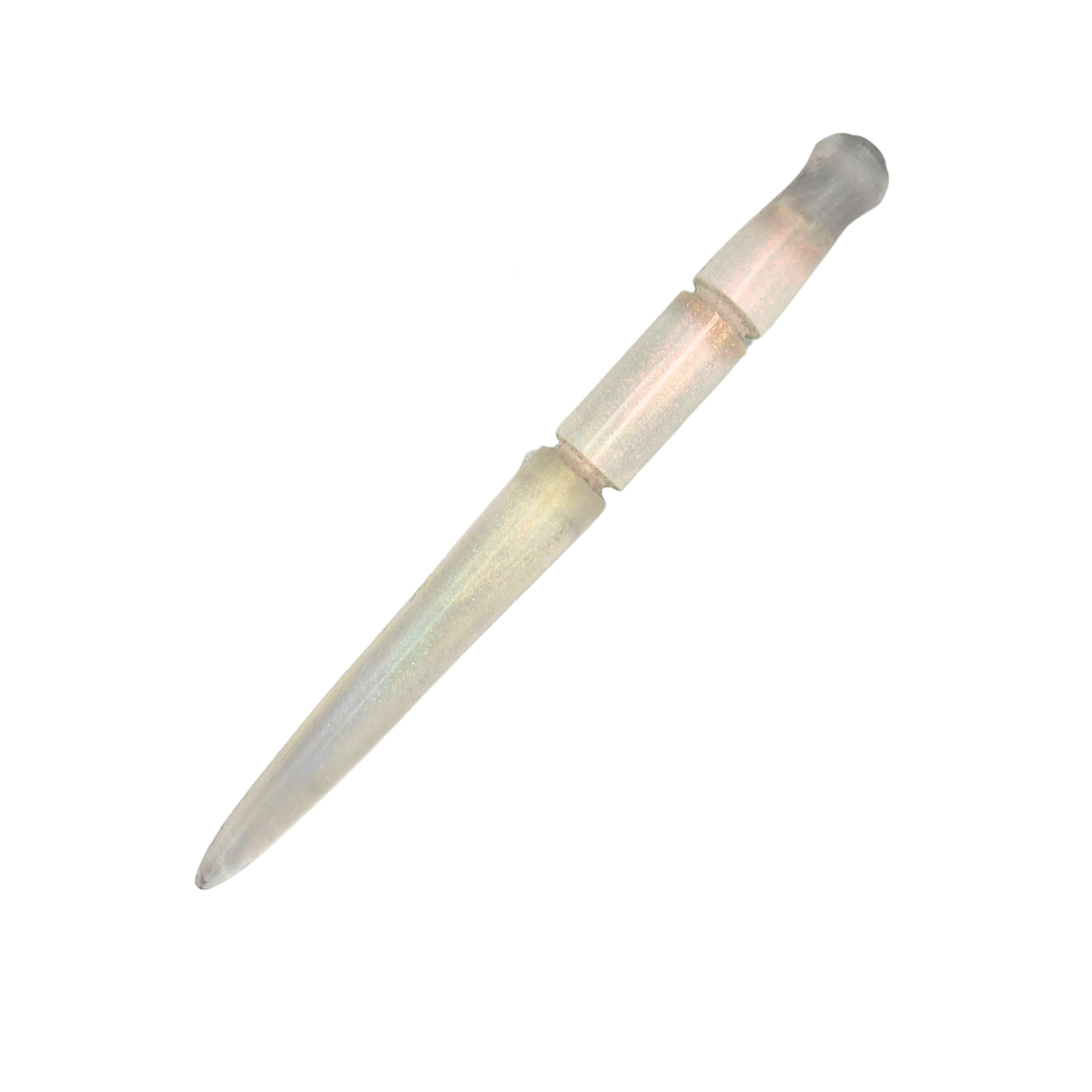 Contoured Nib Holder - Clear with Rainbow Shimmer