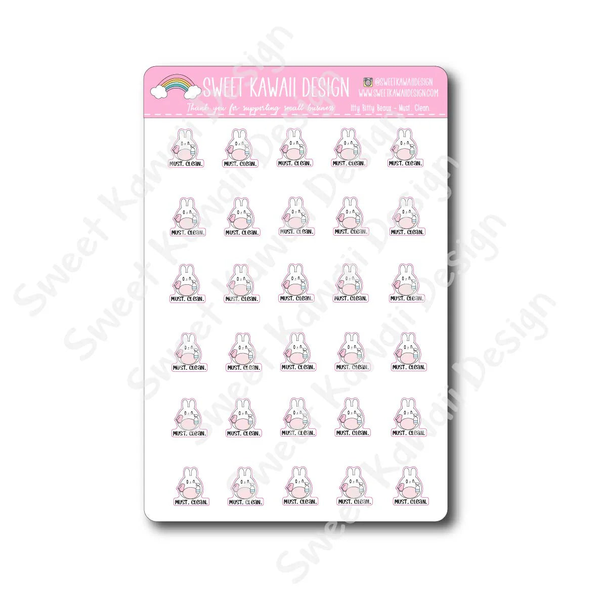 Kawaii Beaux Stickers - Must Clean