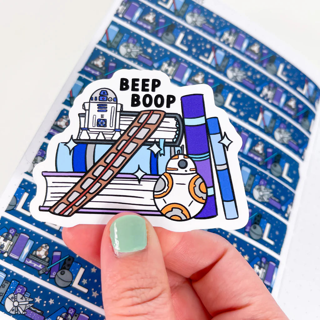 Beep Book Stack Premium Vinyl Die Cut