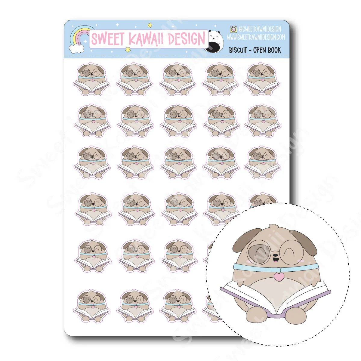 Kawaii Biscuit Stickers - Open Book