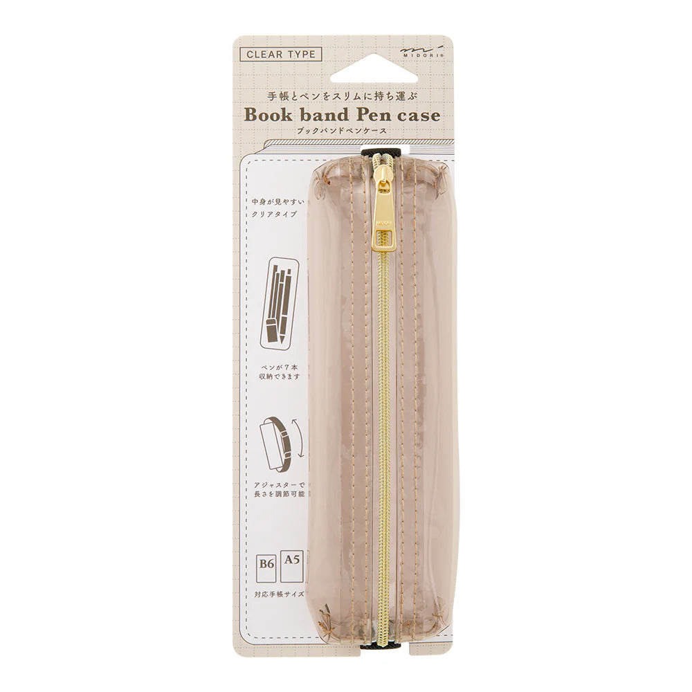 Book Band Pen Case <B6 - A5> Clear-Sepia