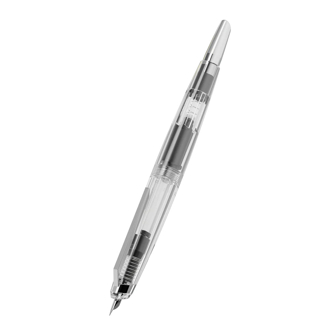 Phantom Retractable Fountain Pen - Clear Chrome