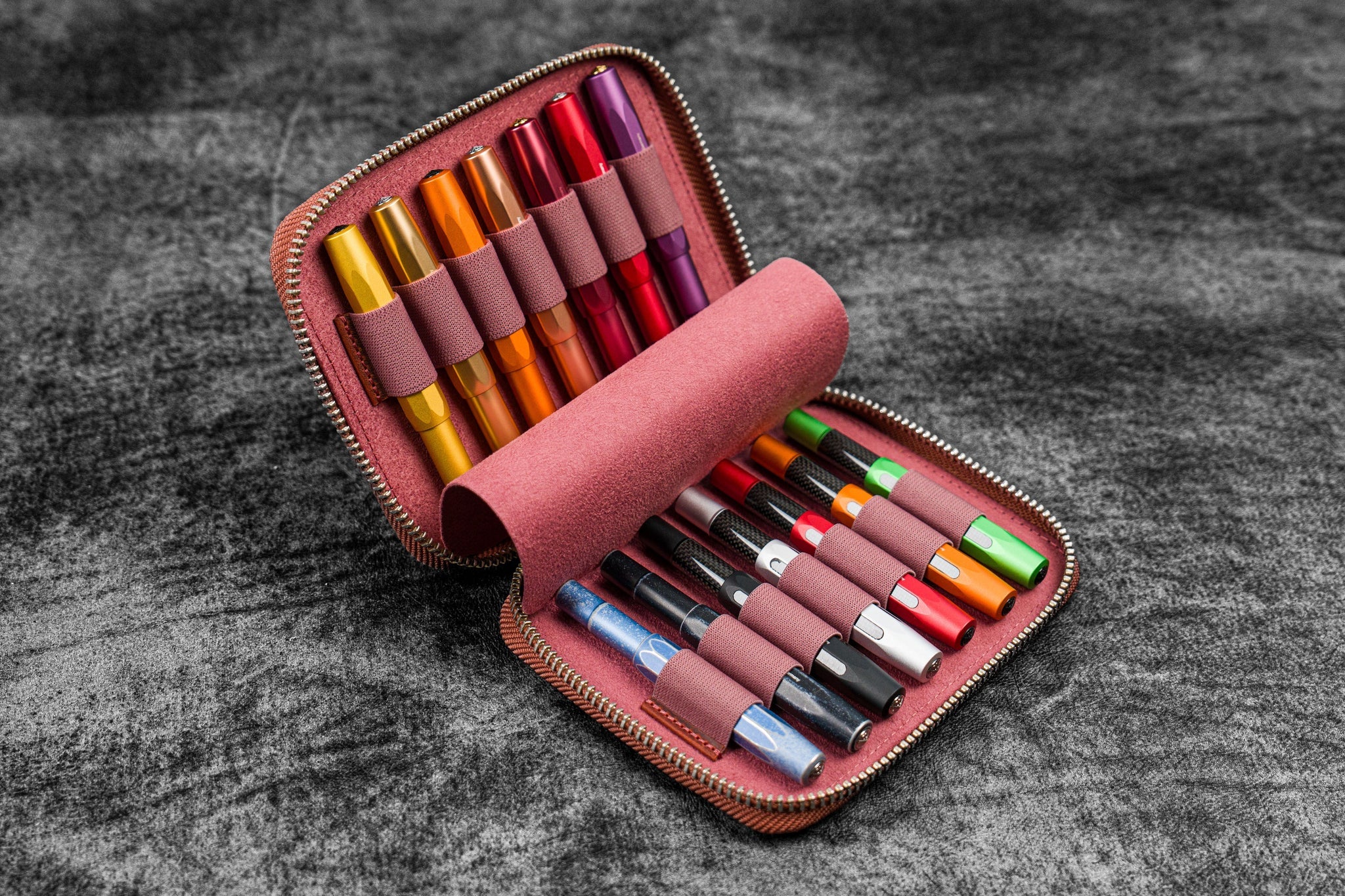 Collector Pen Case for 14 Kaweco Pens - Crazy Horse Orange