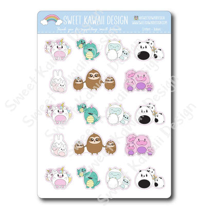 Kawaii Critter Stickers - Babies