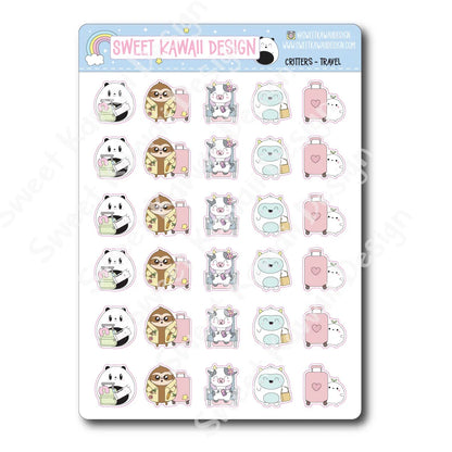 Kawaii Critter Stickers - Travel