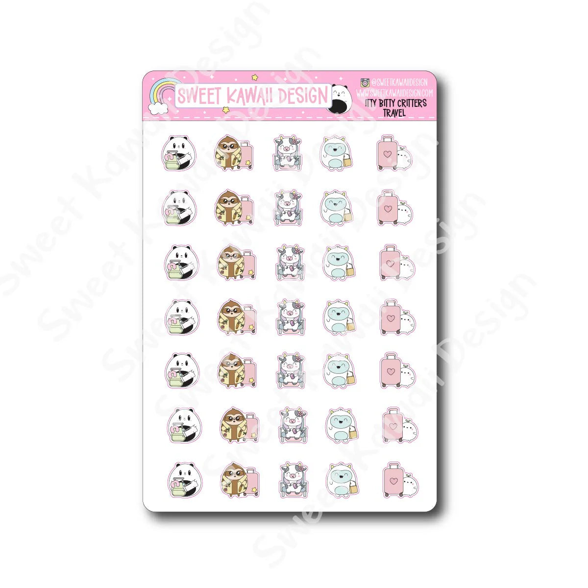Kawaii Critter Stickers - Travel