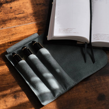 3-Slot Roll Pen Case (Tochigi Leather)