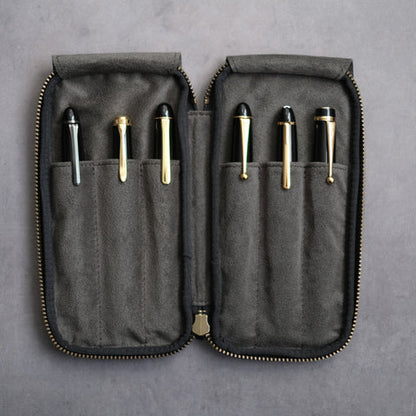 6-Slot Zip Pen Case (Tochigi Leather)