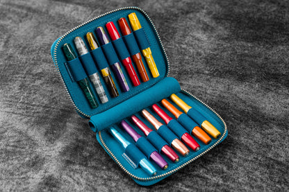 Collector Pen Case for 14 Kaweco Pens - Crazy Horse Ocean Blue