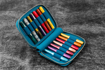 Collector Pen Case for 14 Kaweco Pens - Crazy Horse Ocean Blue