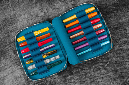 Collector Pen Case for 14 Kaweco Pens - Crazy Horse Ocean Blue