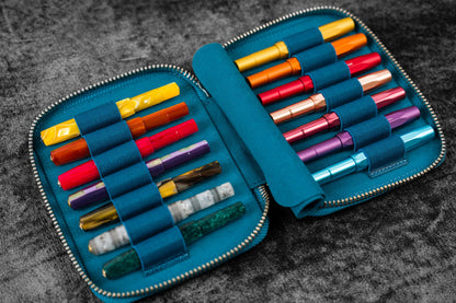 Collector Pen Case for 14 Kaweco Pens - Crazy Horse Ocean Blue